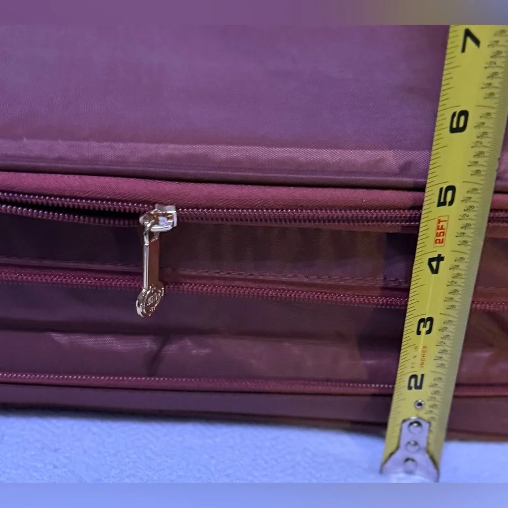 Joy Mangano 2 Stackable Jewelry Organizers in Brown Expandable Zip Around Case. - Picture 10 of 13